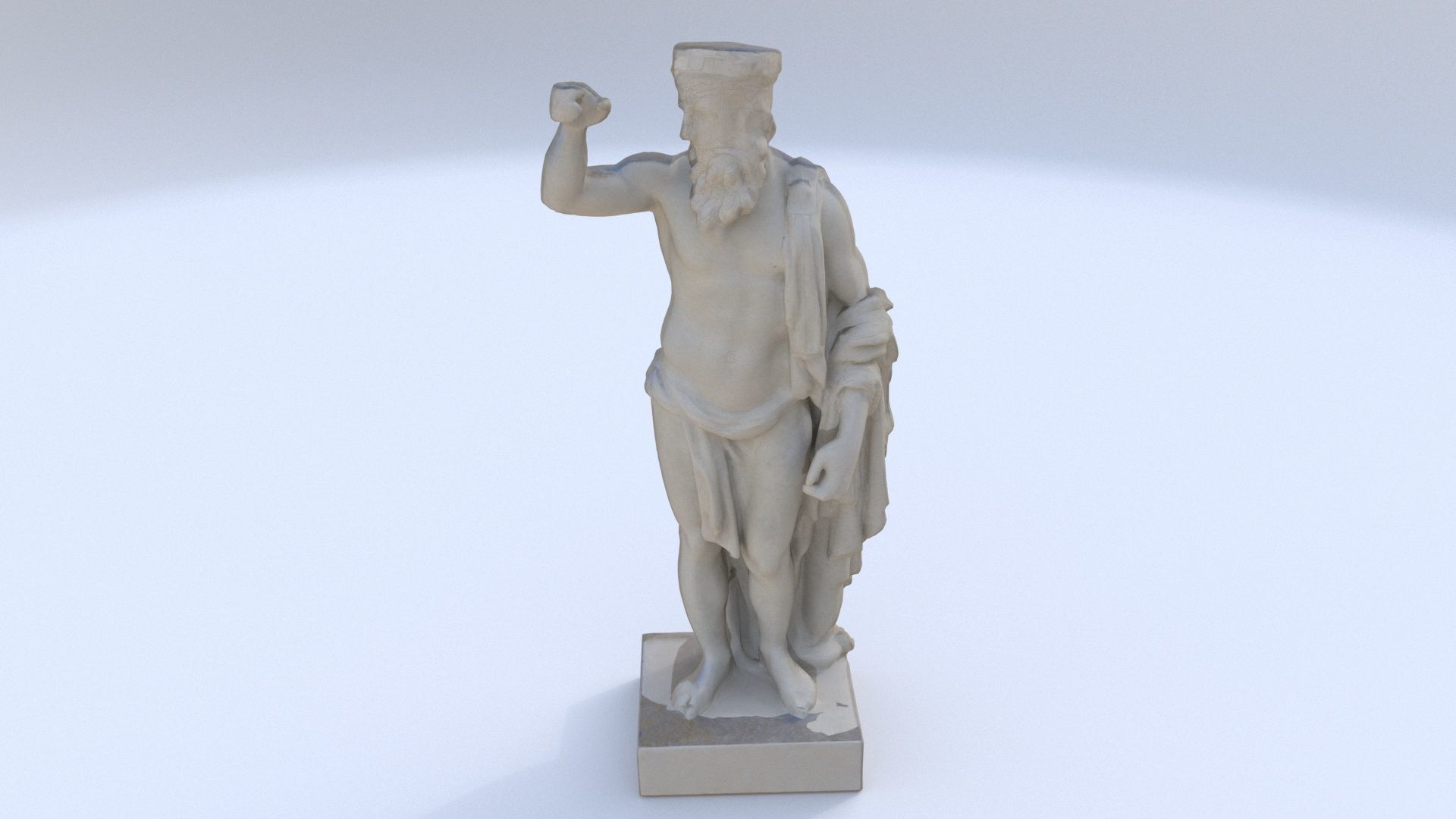 Greek man sculpture 2 3D model_1