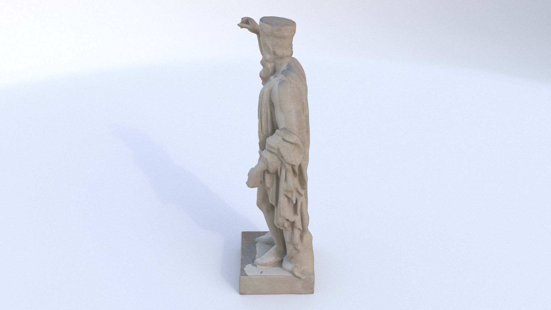 Greek man sculpture 2 3D model_2