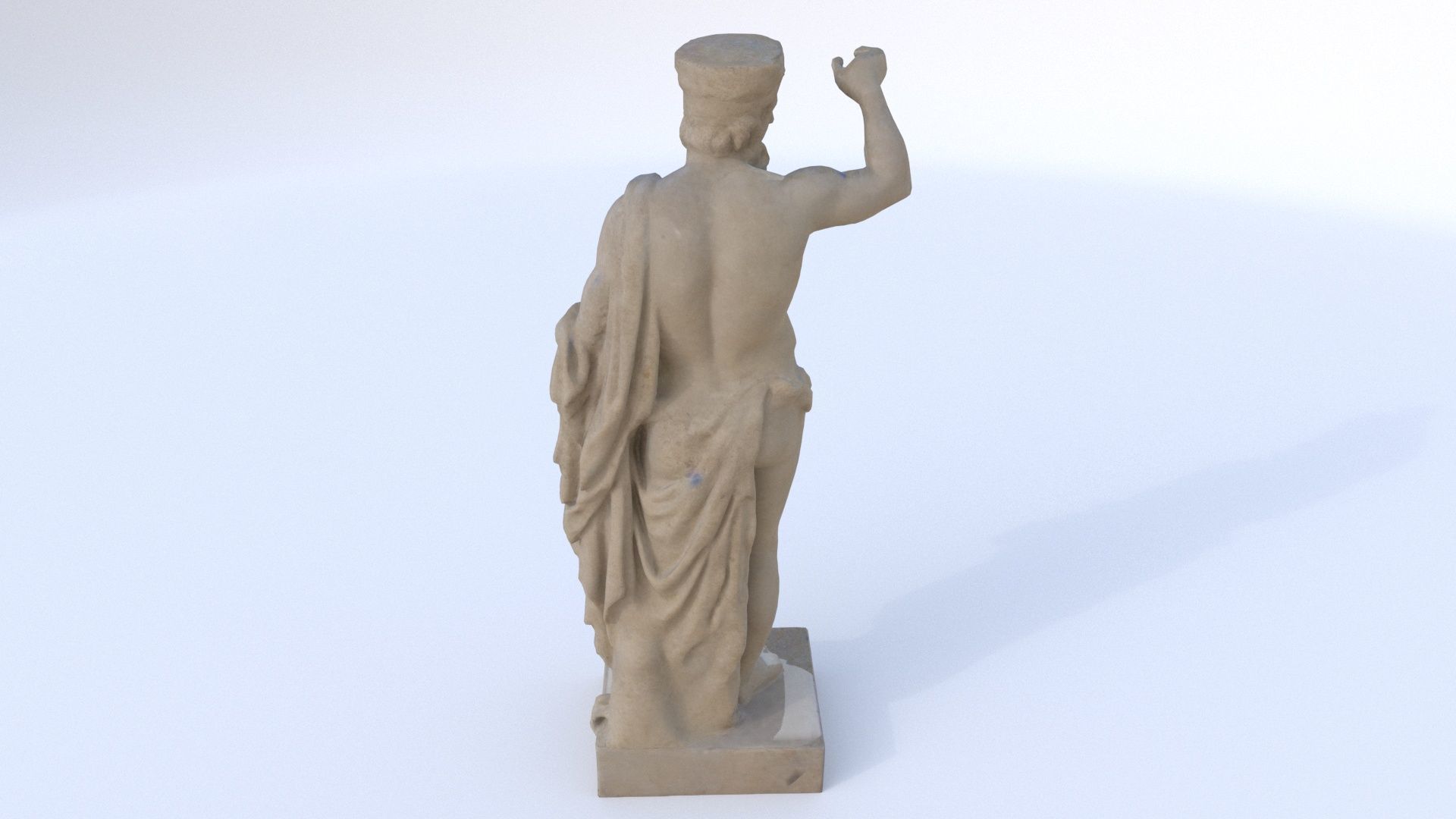 Greek man sculpture 2 3D model_4