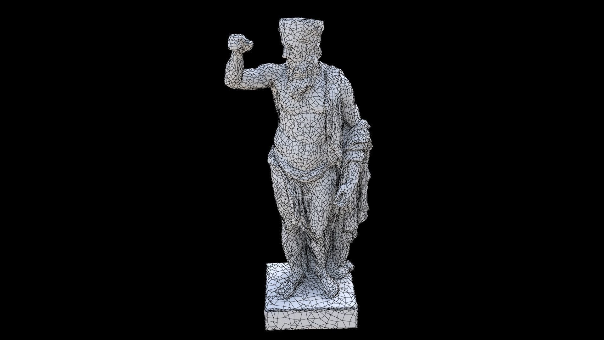 Greek man sculpture 2 3D model_6
