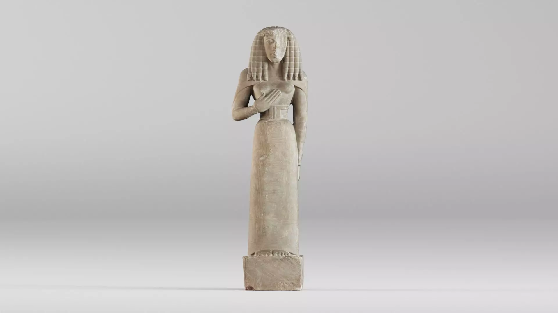 001578 3D scan of the Lady of Auxerre statue 3D print model_0