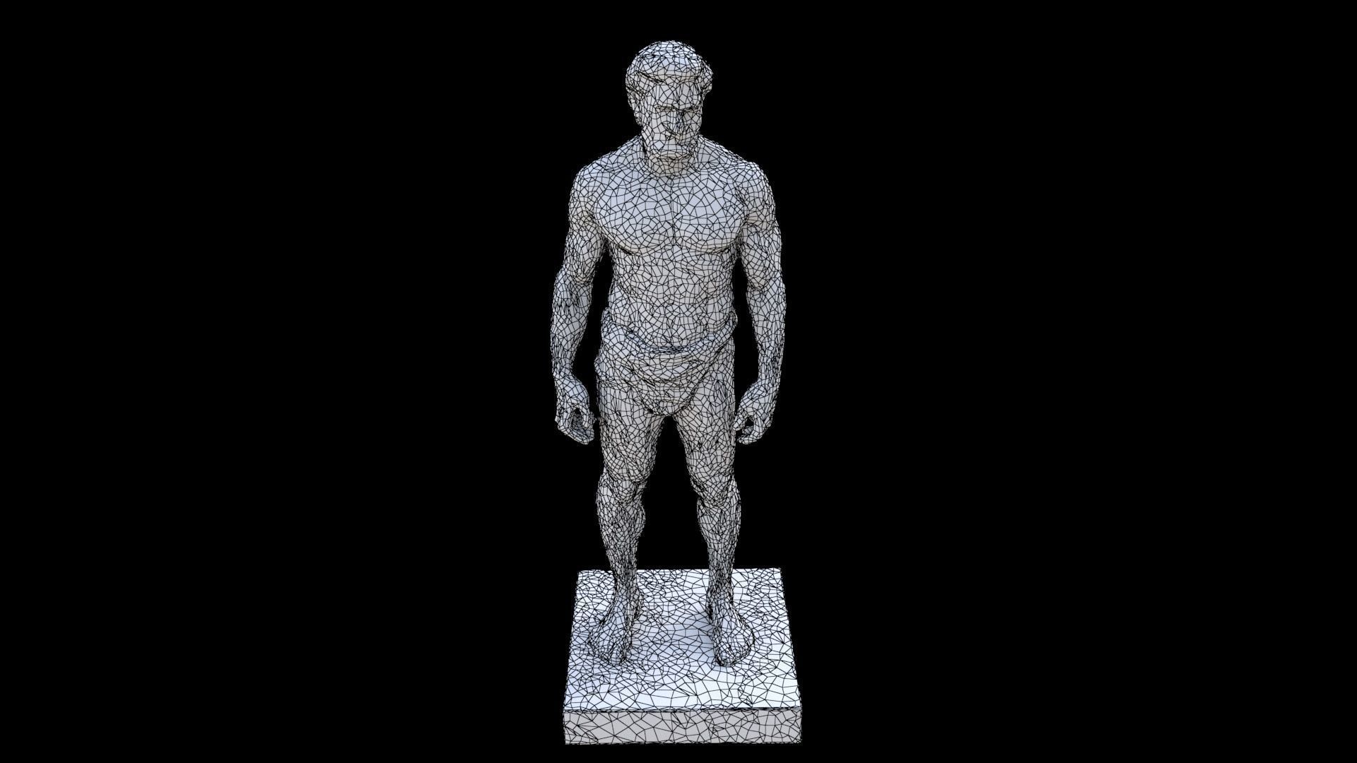 Greek man sculpture 4 3D model_6