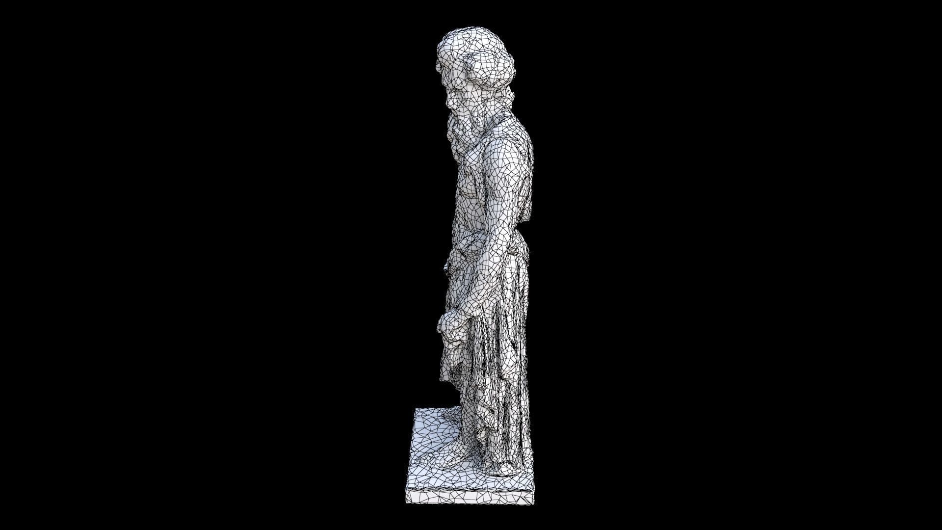 Greek man sculpture 5 3D model_7
