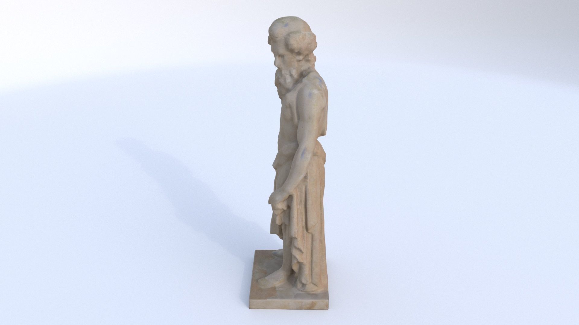 Greek man sculpture 5 3D model_2