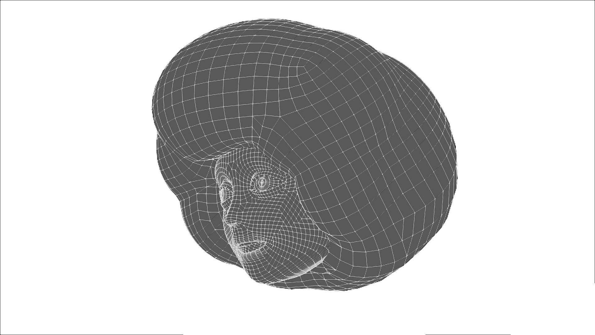 Black Afro Hair Cartoon Head Hairstyle Skull Low-poly 3D model_11