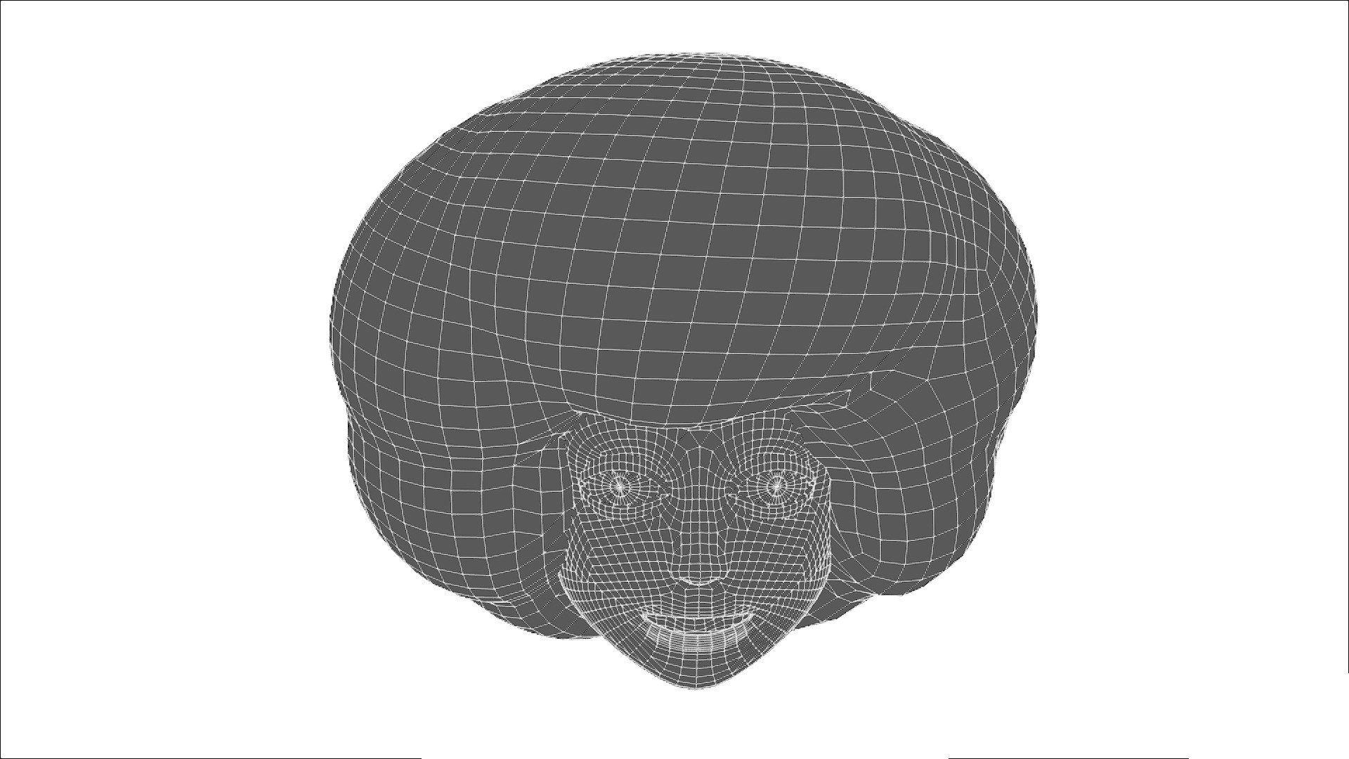 Black Afro Hair Cartoon Head Hairstyle Skull Low-poly 3D model_10