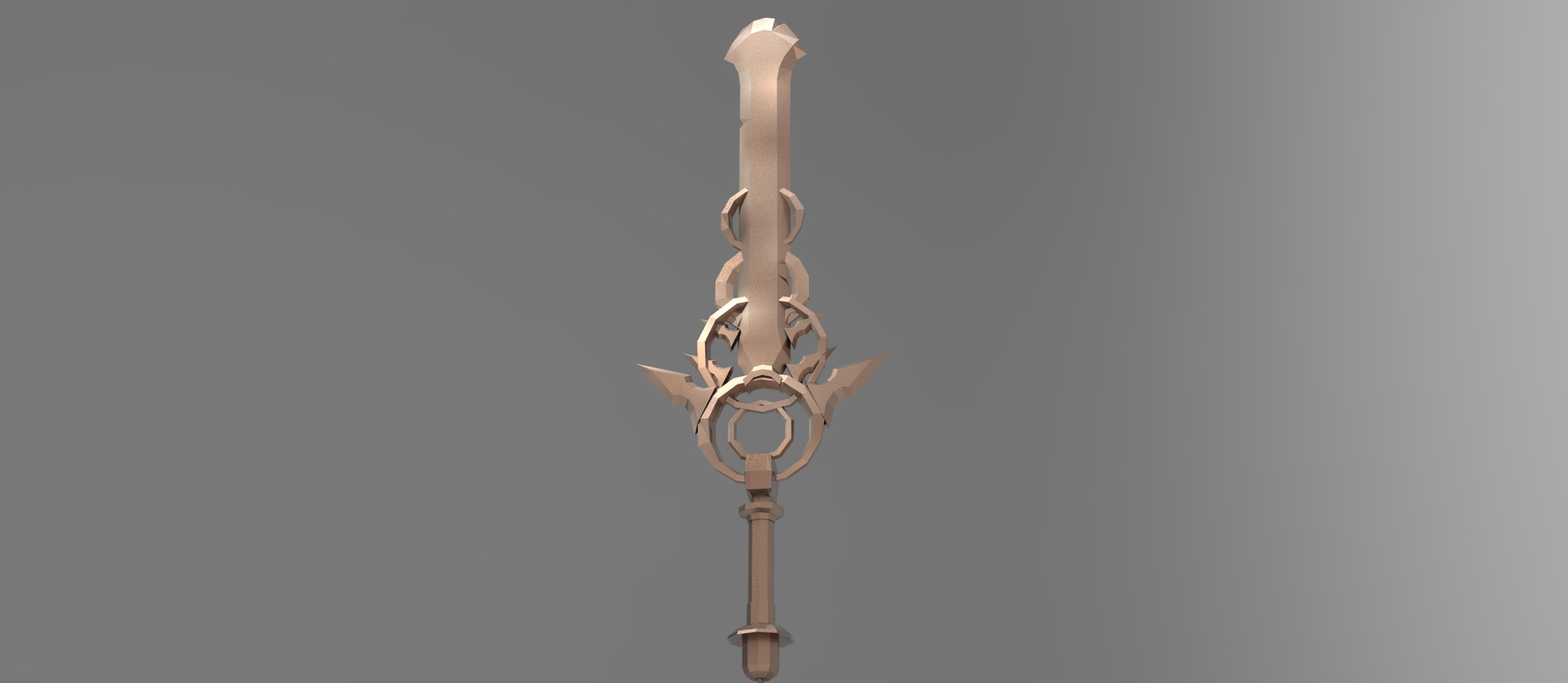 Monster slayer sword claymore stylised Low-poly 3D model_1