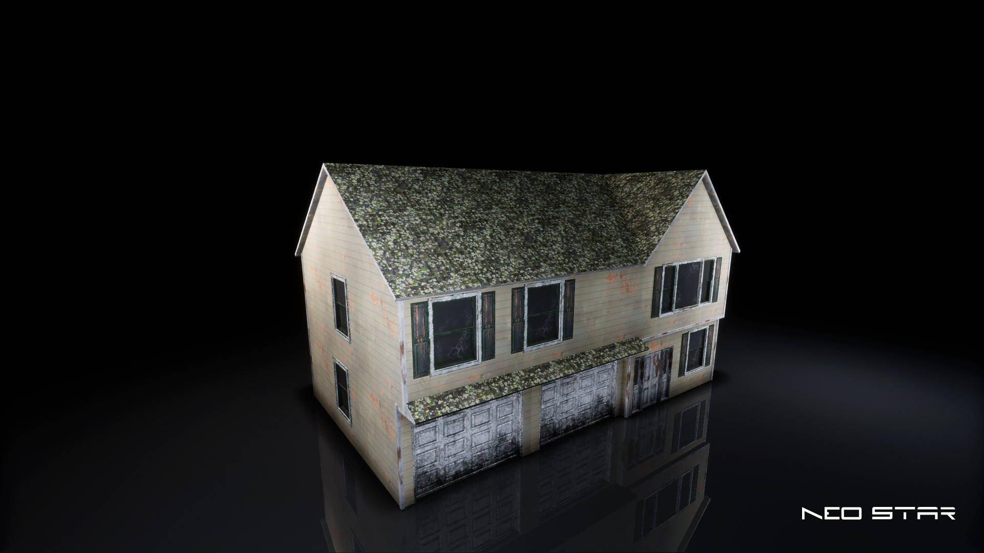 Post Apocalyptic Houses Low-poly 3D model_9