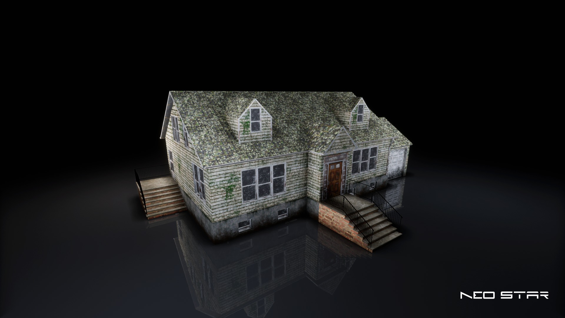 Post Apocalyptic Houses Low-poly 3D model_7