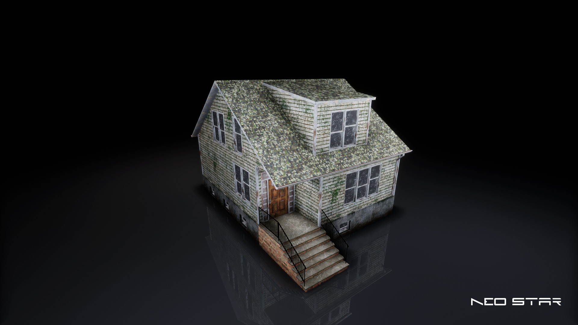 Post Apocalyptic Houses Low-poly 3D model_6