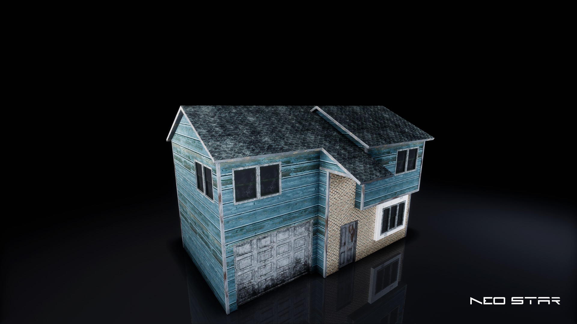 Post Apocalyptic Houses Low-poly 3D model_11