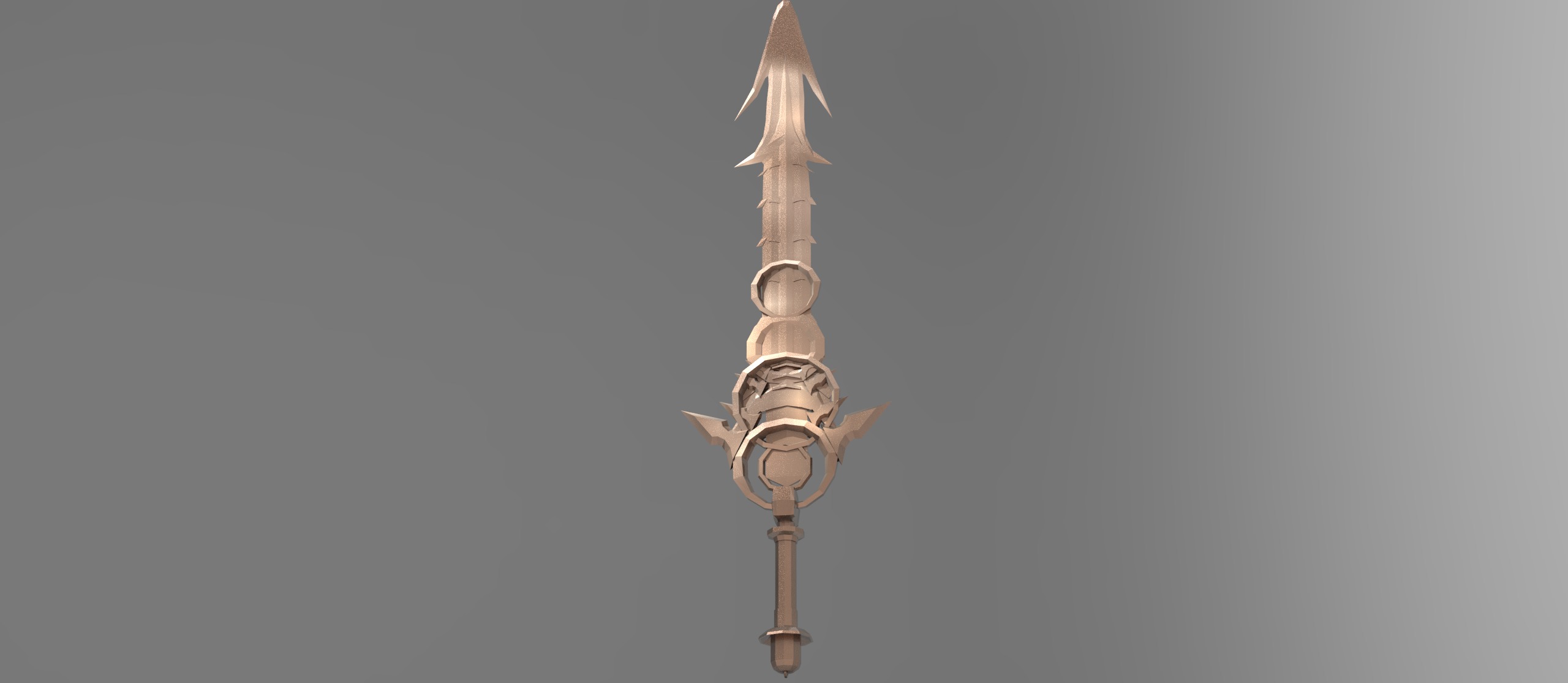 Monster slayer sword claymore stylised 4 Low-poly 3D model_1