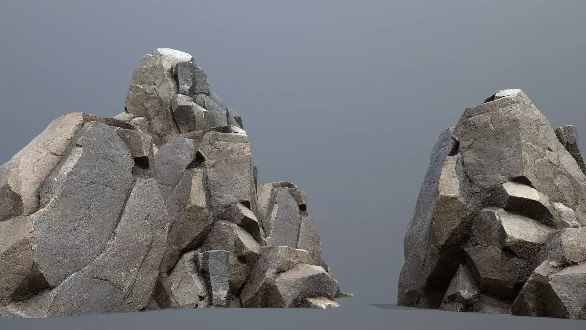 desert rocks Low-poly 3D model_0