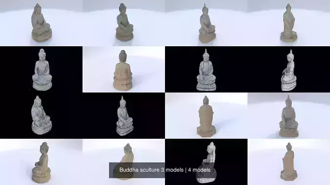 Buddha sculture 3 models