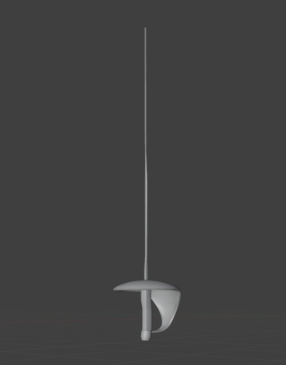 fencing saber sharpened in battles 3D model_3