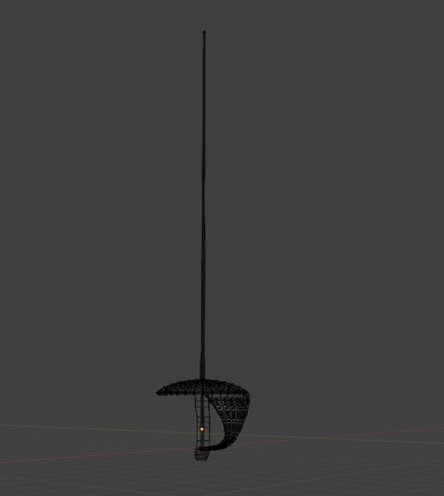 fencing saber sharpened in battles 3D model_7