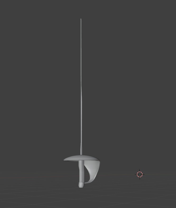 fencing saber sharpened in battles 3D model_2