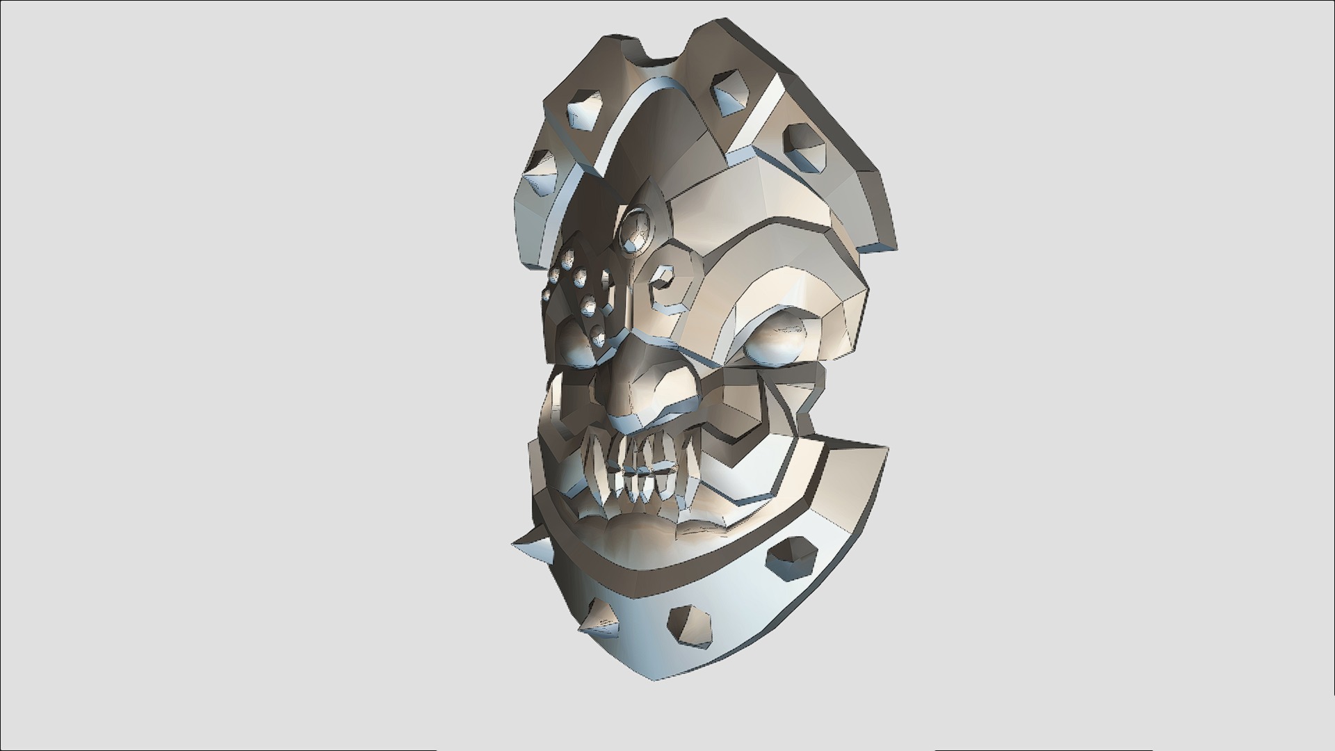 Golden Shield Mask Red Muscle Mutation Lowpoly Weapon Low-poly 3D model_12