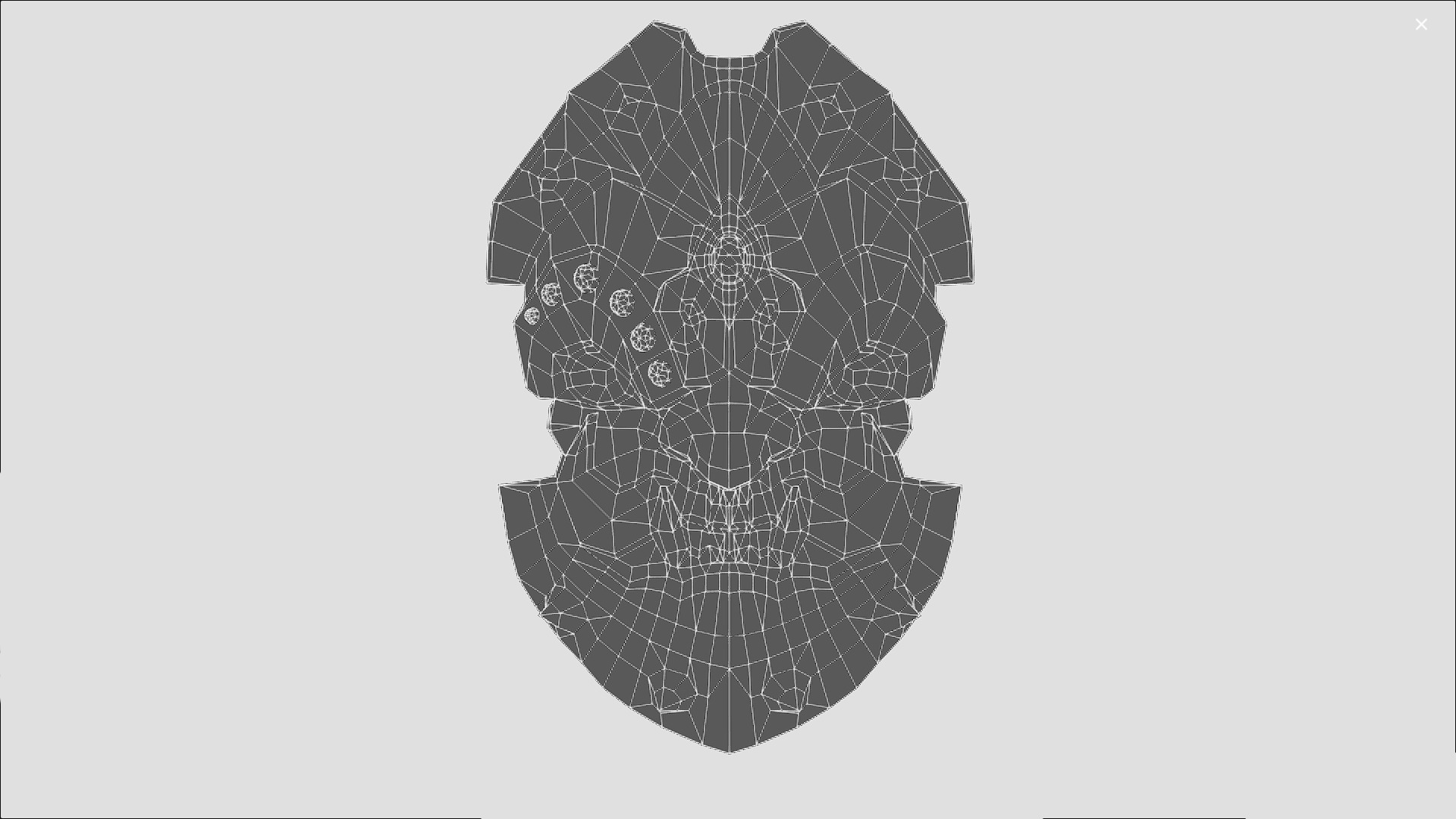 Golden Shield Mask Red Muscle Mutation Lowpoly Weapon Low-poly 3D model_16