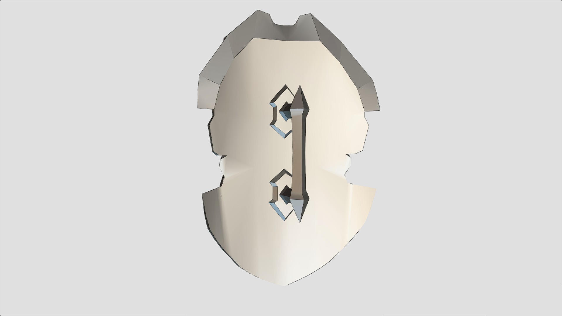 Golden Shield Mask Red Muscle Mutation Lowpoly Weapon Low-poly 3D model_13