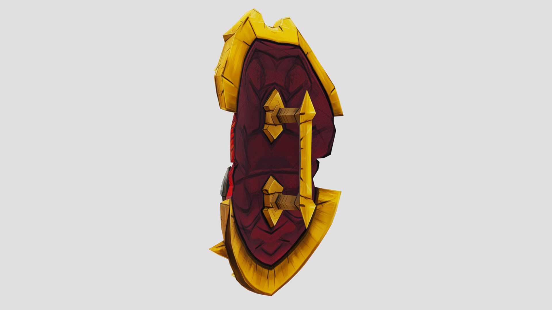 Golden Shield Mask Red Muscle Mutation Lowpoly Weapon Low-poly 3D model_10