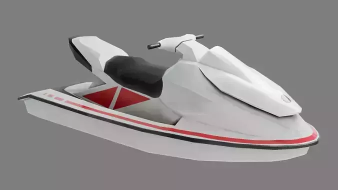 Lowpoly Jetski Low-poly 3D model