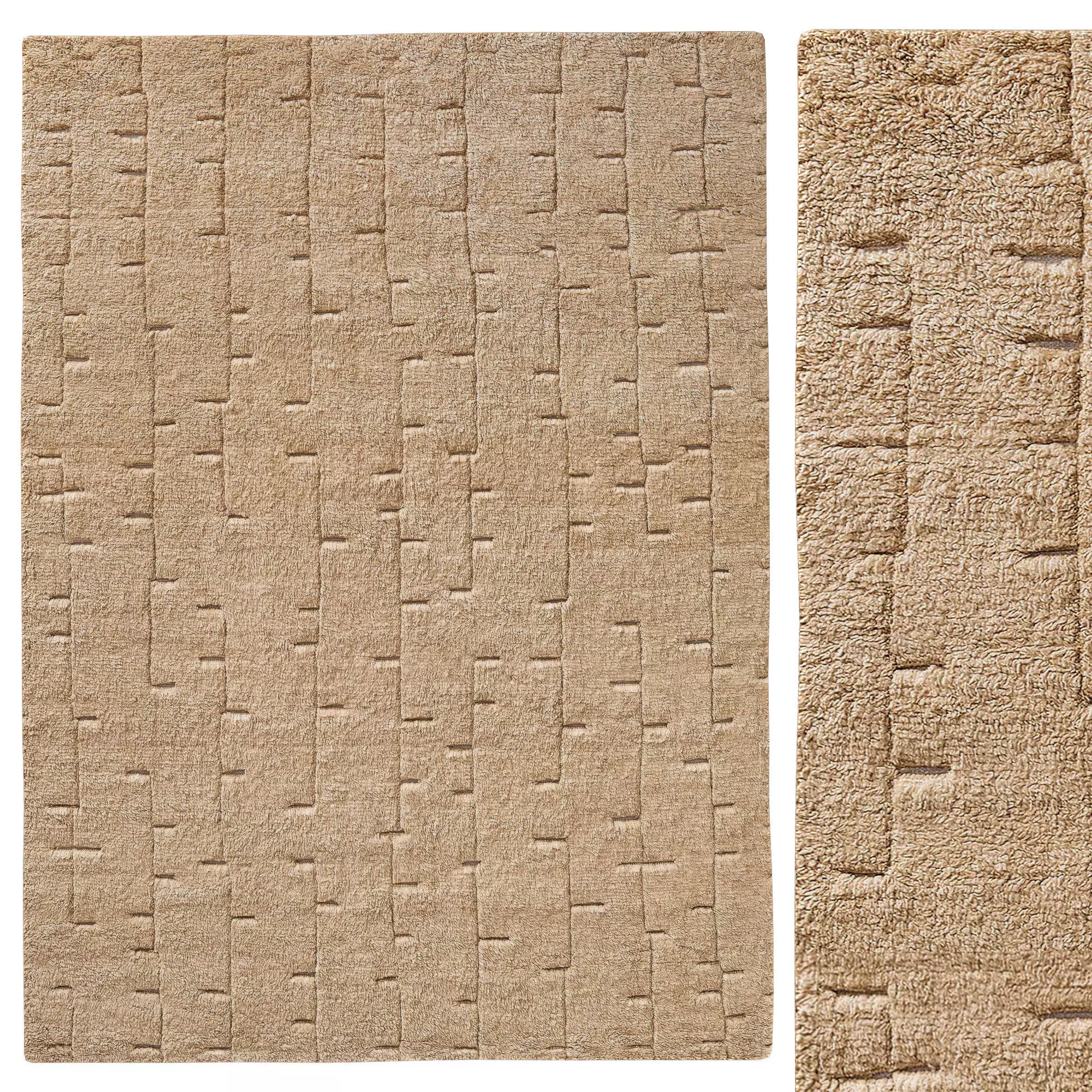 Hadya Wool Rug Burnt Caramel 3D model_0