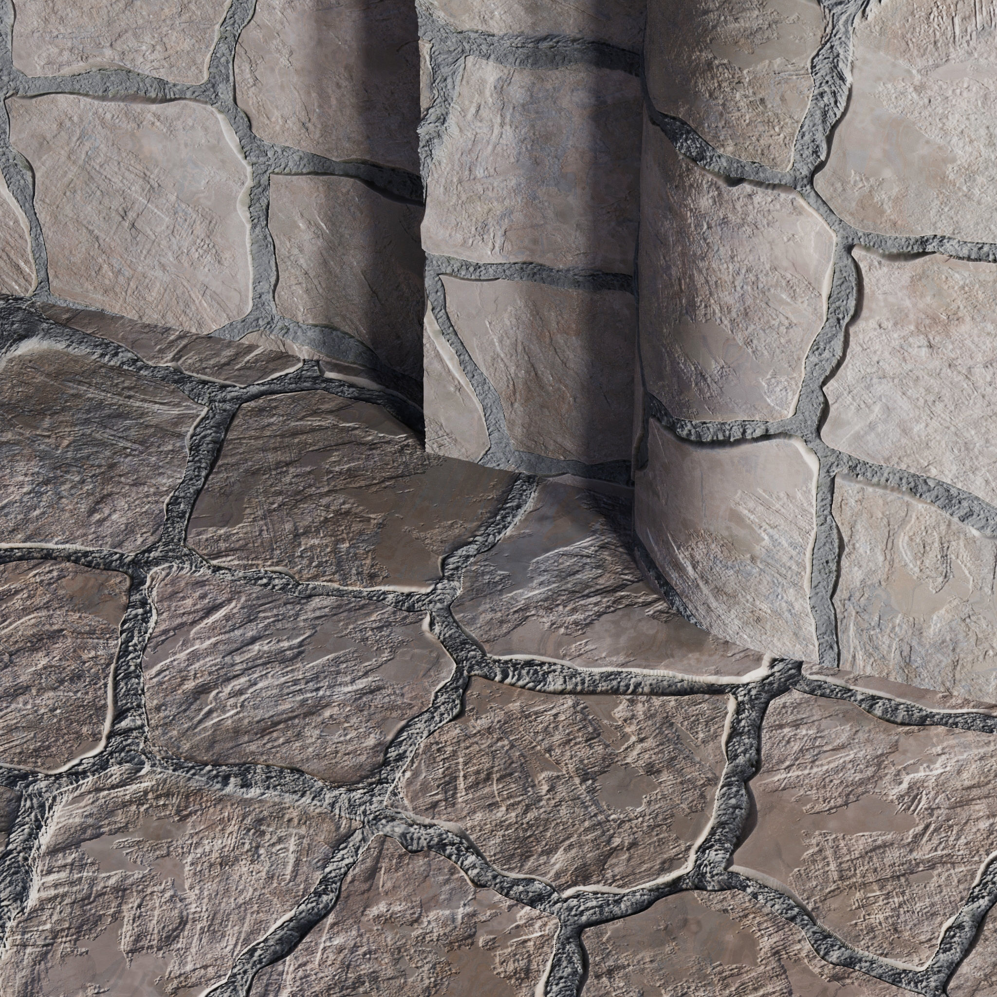 H112 Stone - PBR - 4K - Seamless - SBSAR Low-poly 3D model_5