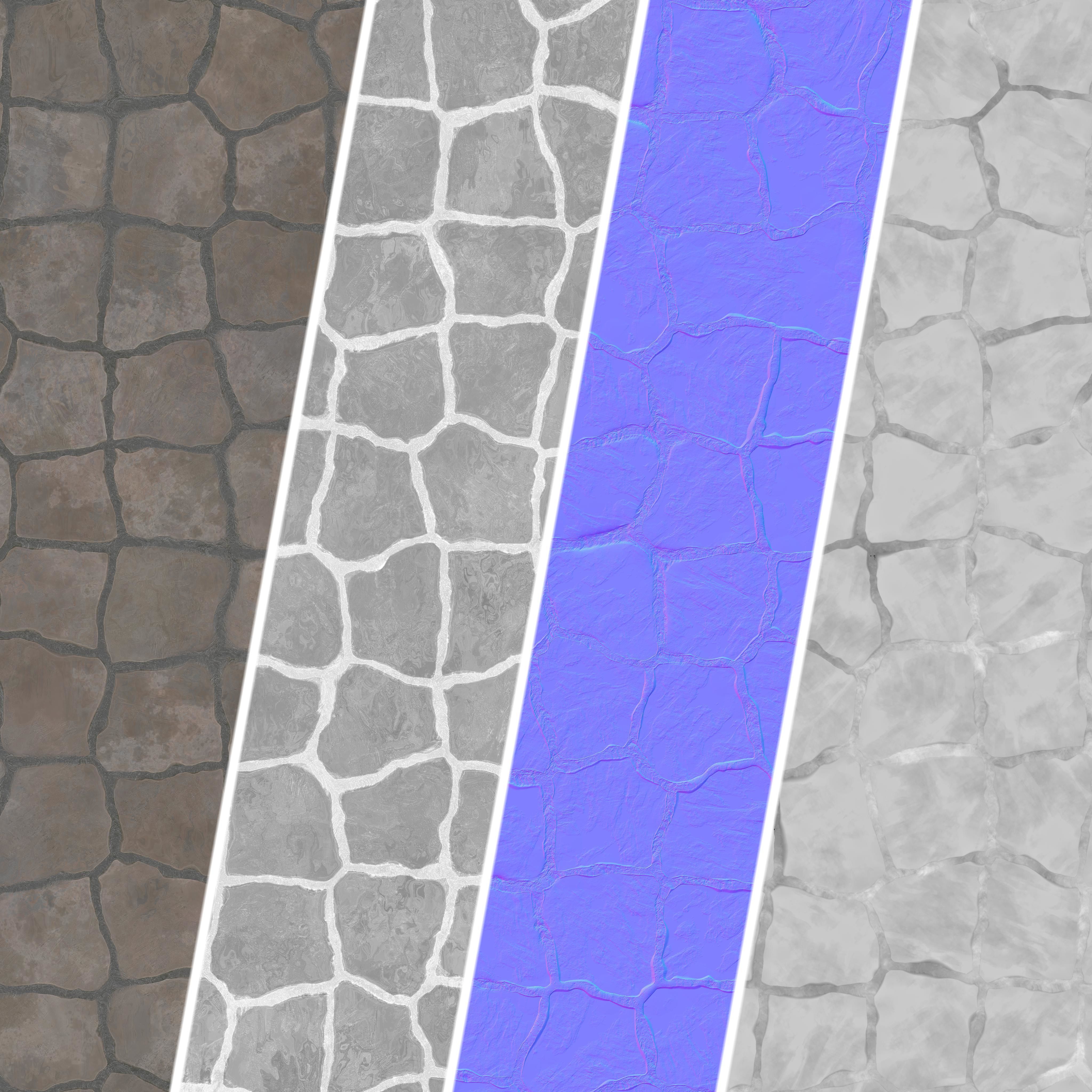 H112 Stone - PBR - 4K - Seamless - SBSAR Low-poly 3D model_7