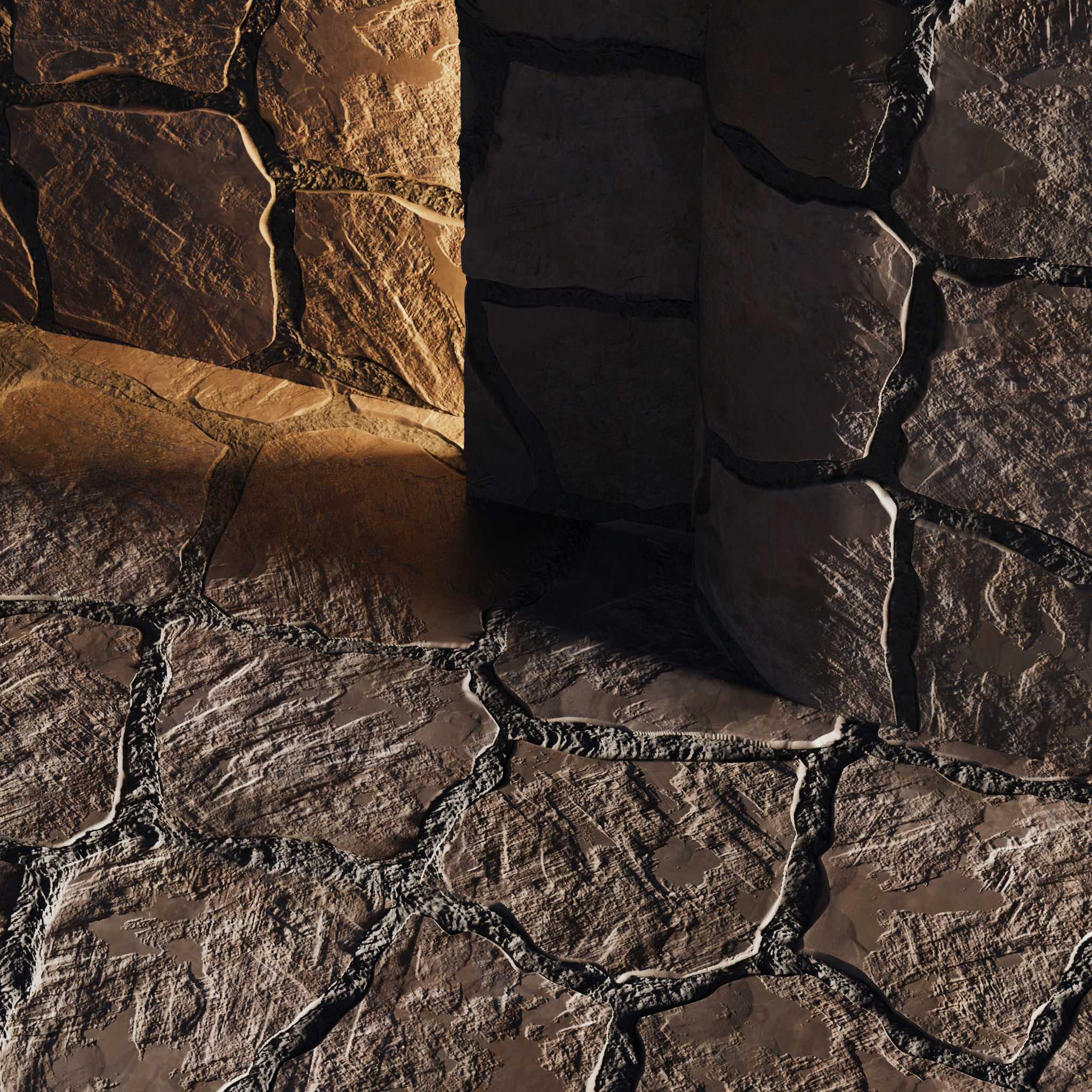 H112 Stone - PBR - 4K - Seamless - SBSAR Low-poly 3D model_6