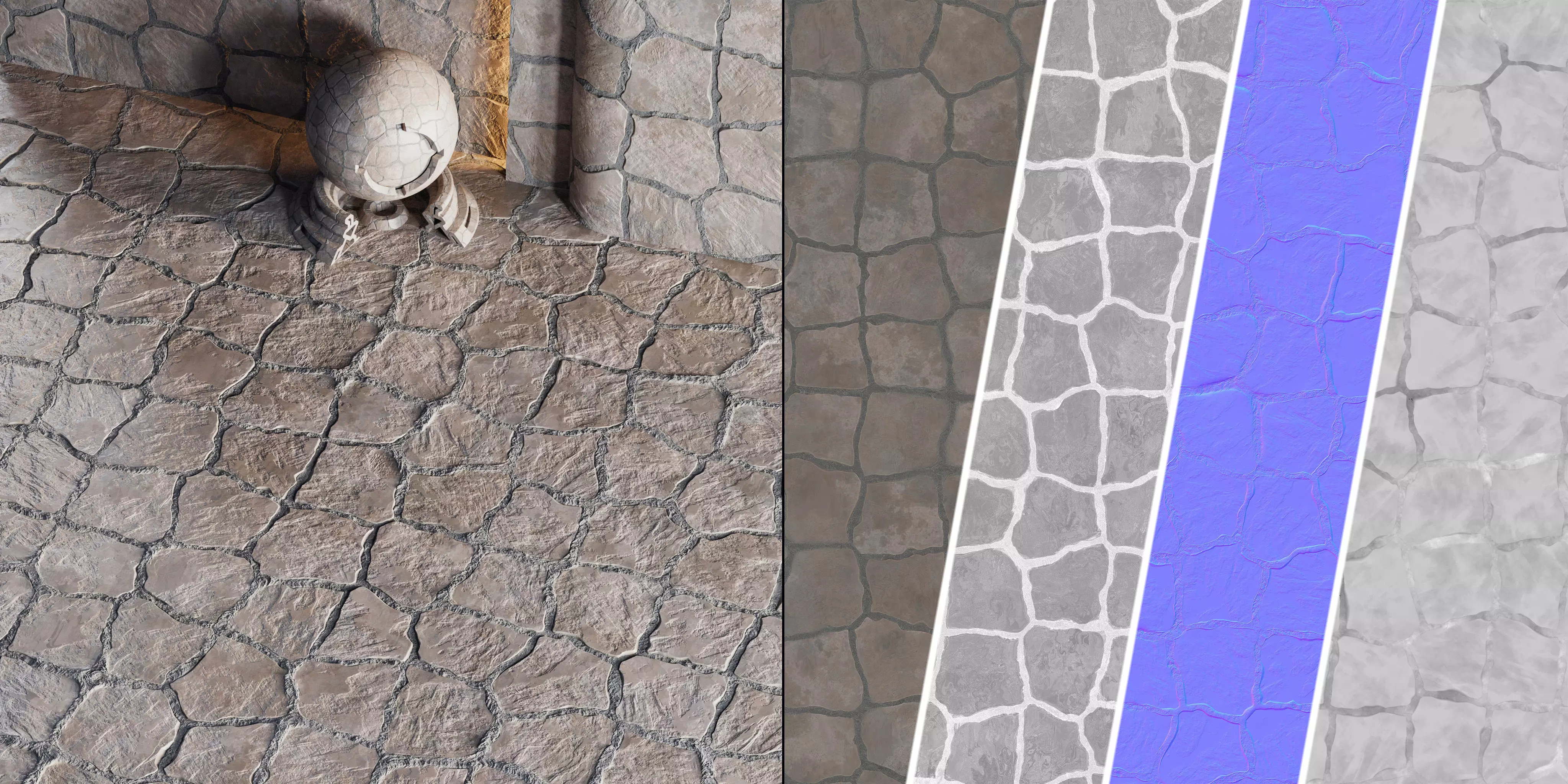 H112 Stone - PBR - 4K - Seamless - SBSAR Low-poly 3D model_0