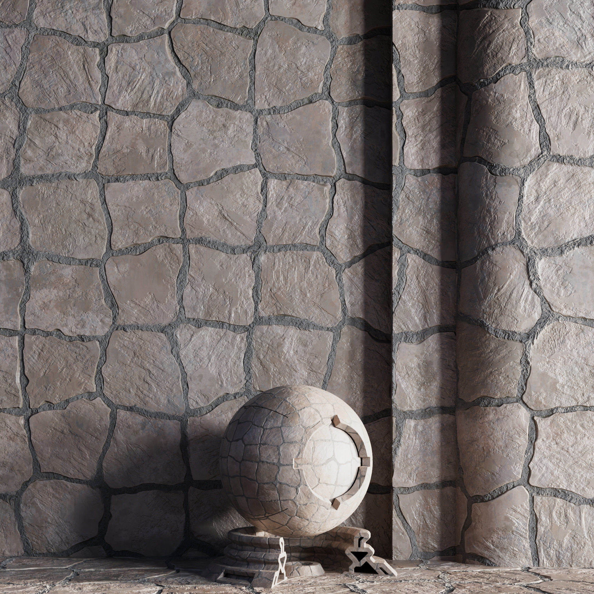 H112 Stone - PBR - 4K - Seamless - SBSAR Low-poly 3D model_3