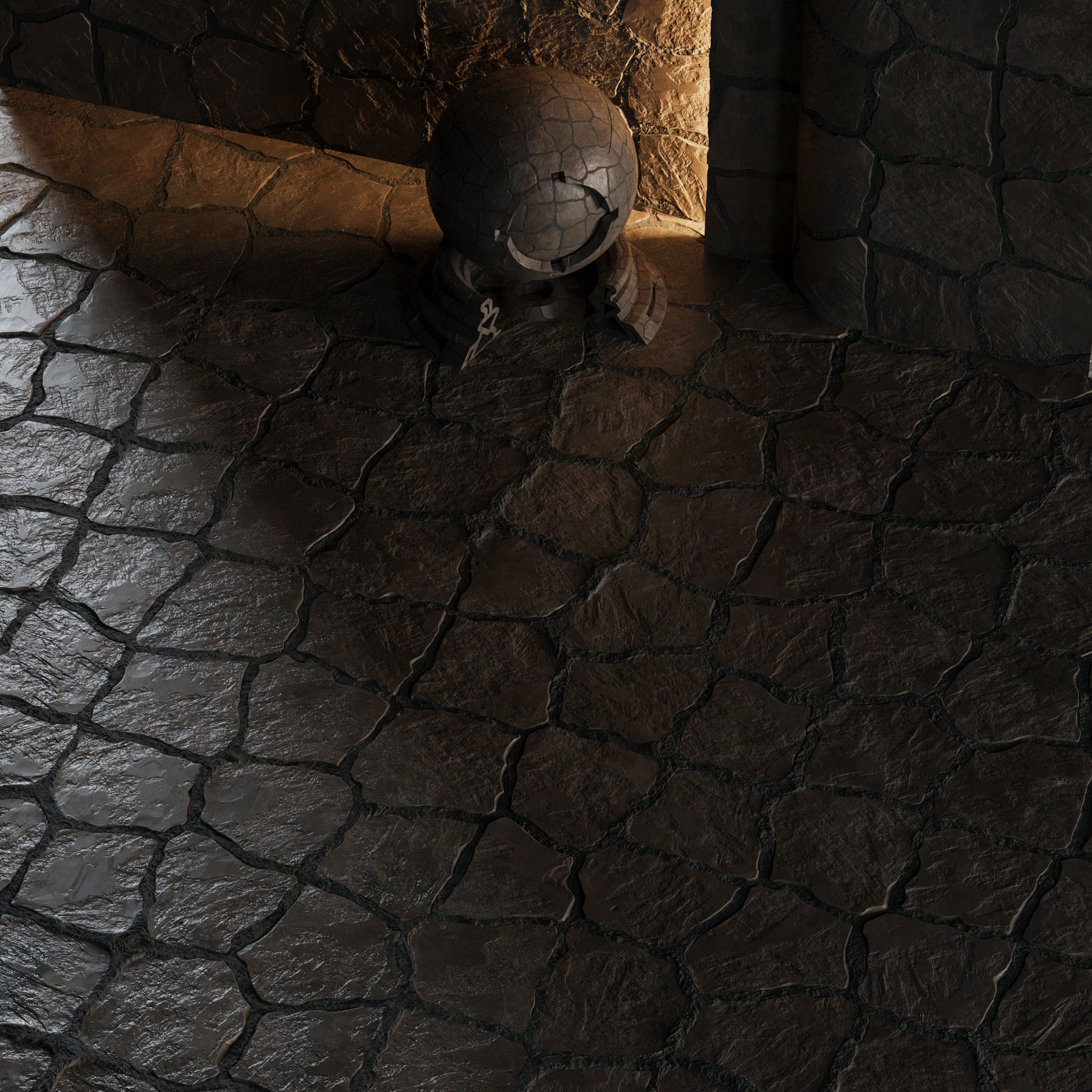 H112 Stone - PBR - 4K - Seamless - SBSAR Low-poly 3D model_2