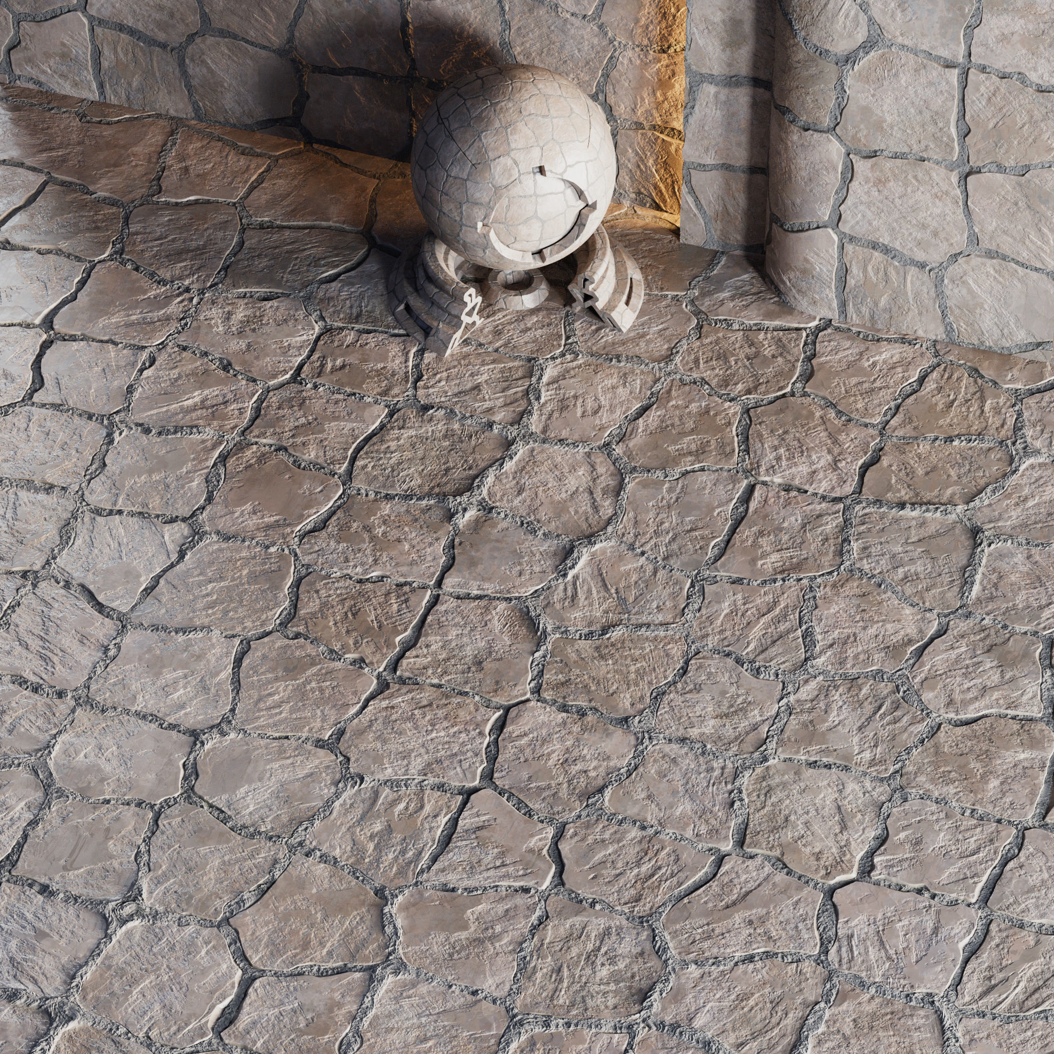 H112 Stone - PBR - 4K - Seamless - SBSAR Low-poly 3D model_1