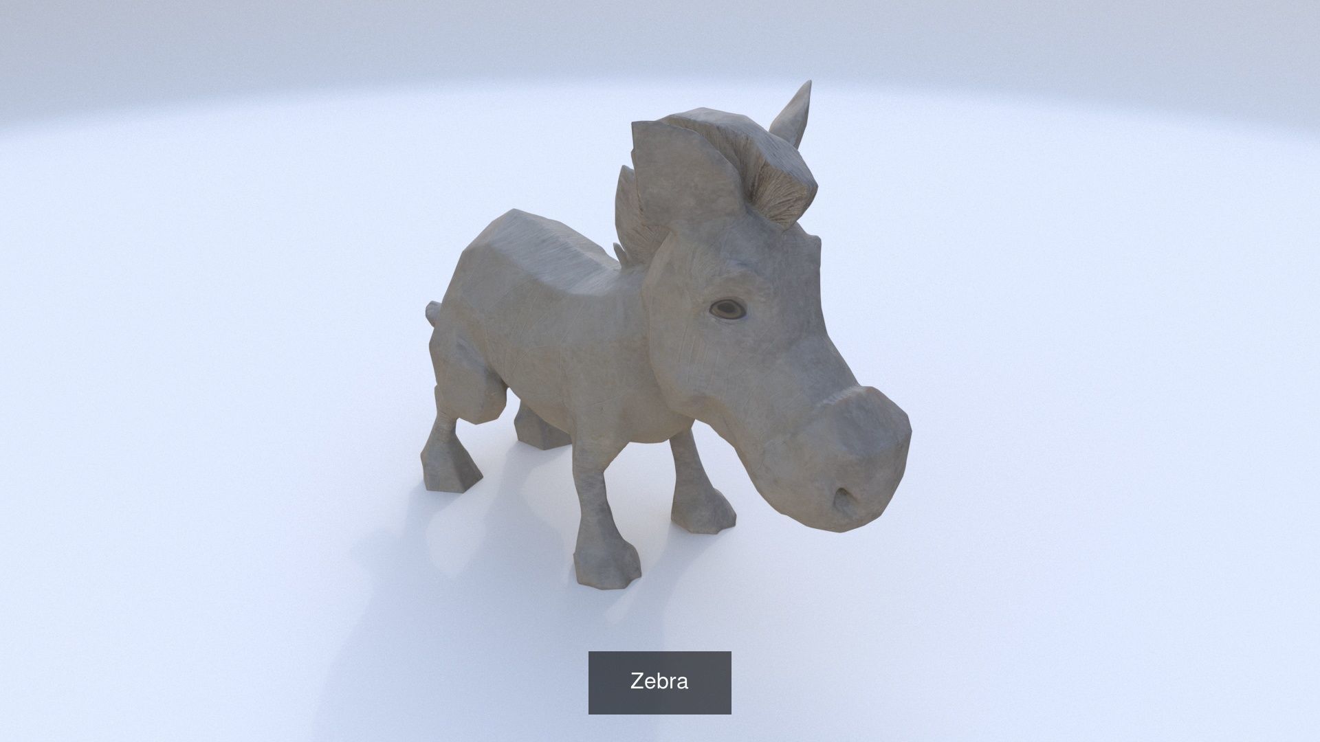 19 cartoon polygonal style animals 3D Model Collection_21