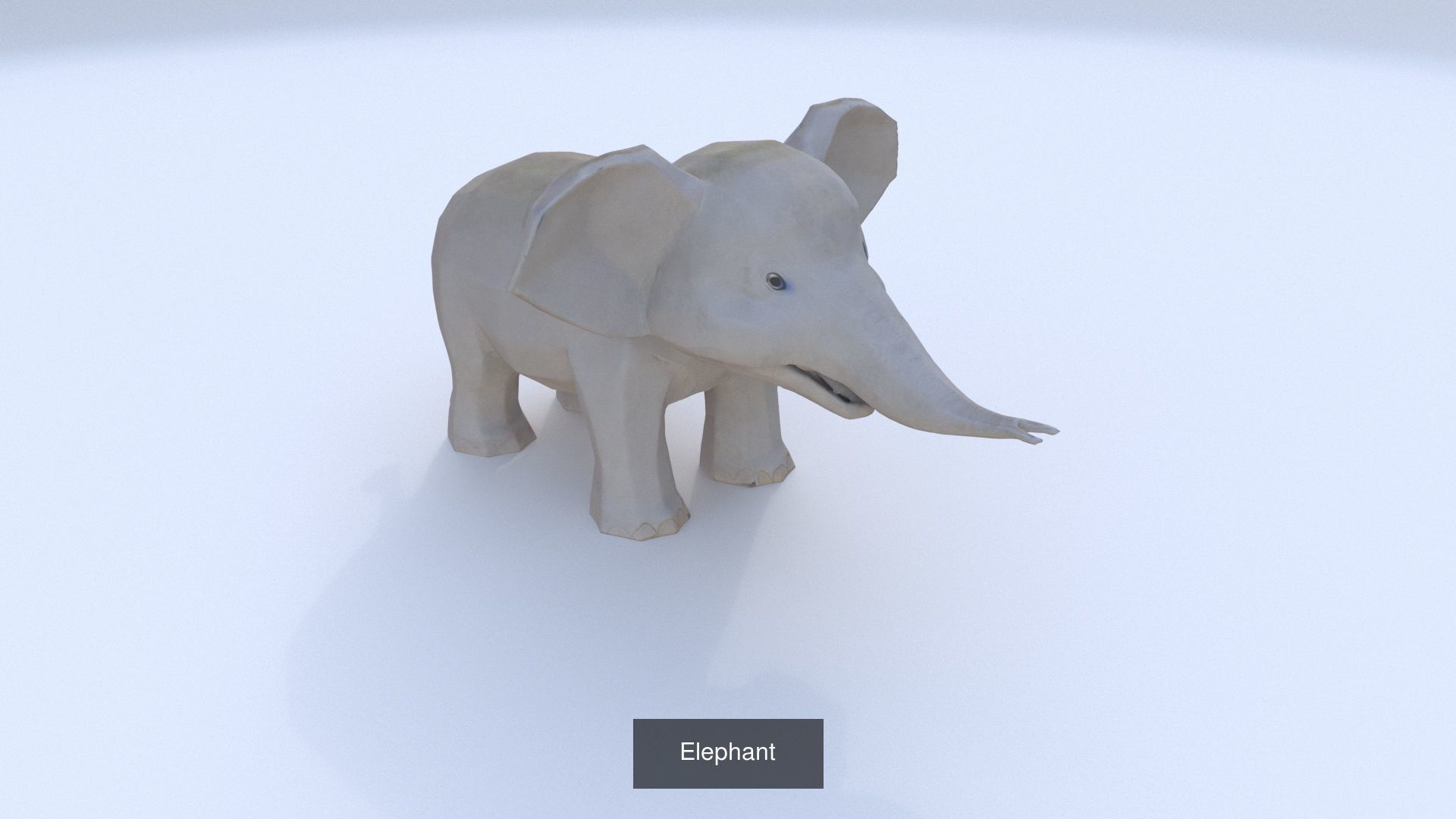 19 cartoon polygonal style animals 3D Model Collection_11