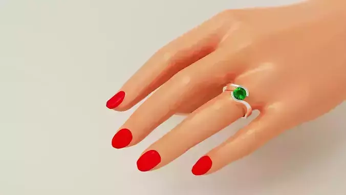 Round shape diamond tension style bypass solitaire ring