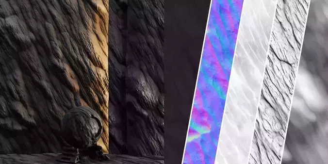 H120 Rock Cliff - PBR - 4K - Seamless - SBSAR