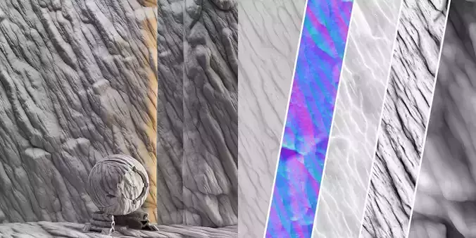 H121 Rock Cliff - PBR - 4K - Seamless - SBSAR