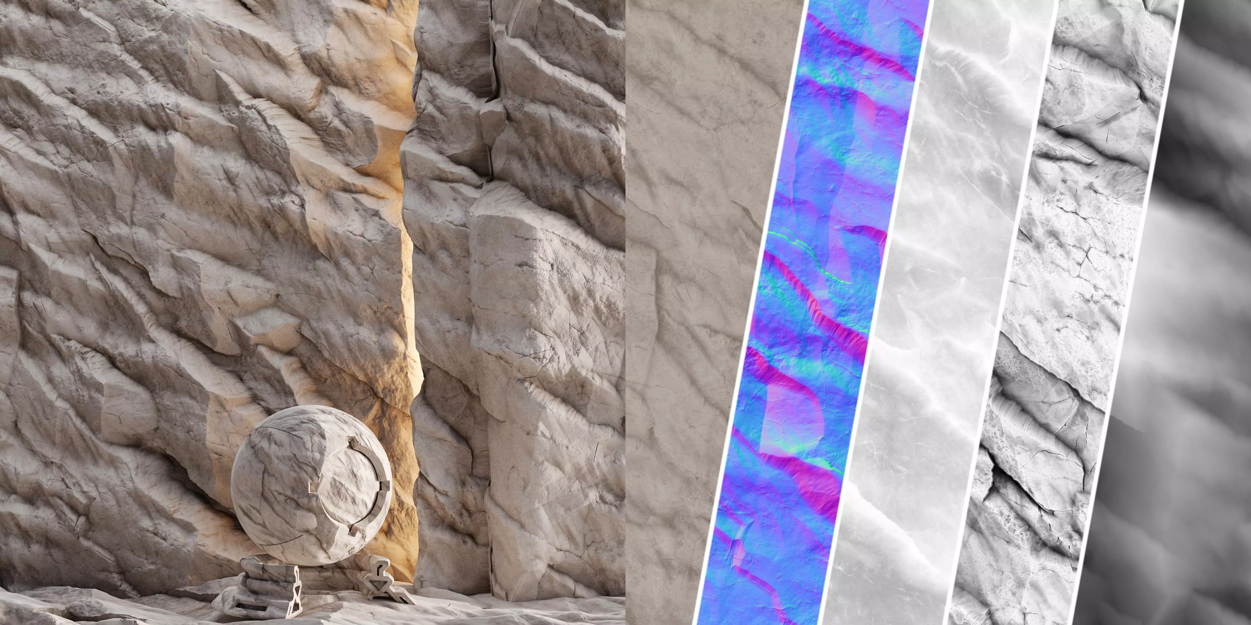 H122 Rock Cliff - PBR - 4K - Seamless - SBSAR 3D model