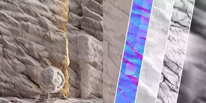 H122 Rock Cliff - PBR - 4K - Seamless - SBSAR