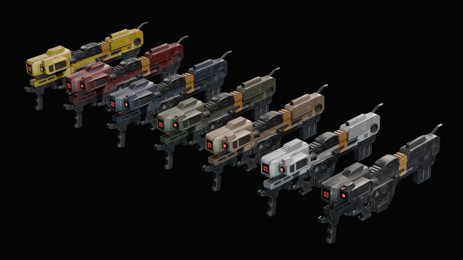 SPARTAC Laser Shoulder Mounted Weapon Bundle 3D model_1