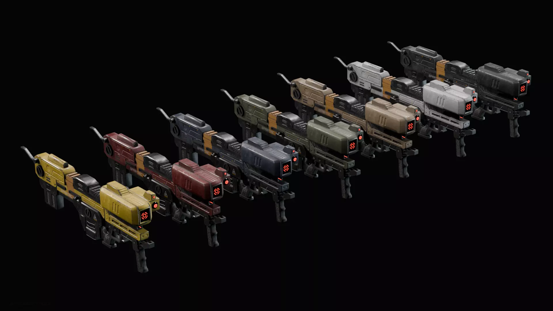 SPARTAC Laser Shoulder Mounted Weapon Bundle 3D model_0