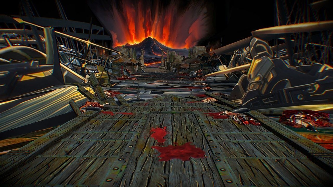 Scene Level Ancient Location Road Ship Boat Corpse Ruin Volcano Low-poly 3D model_1