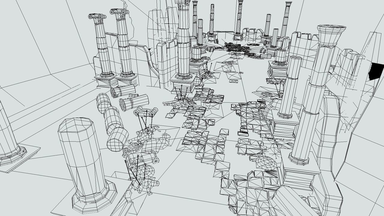 Scene Level Ancient Location Road Ship Boat Corpse Ruin Volcano Low-poly 3D model_20