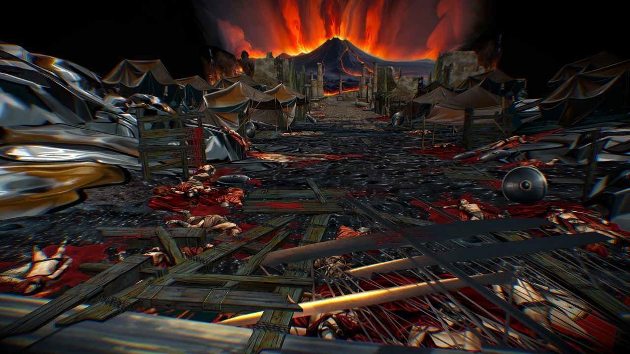 Scene Level Ancient Location Road Ship Boat Corpse Ruin Volcano Low-poly 3D model_3