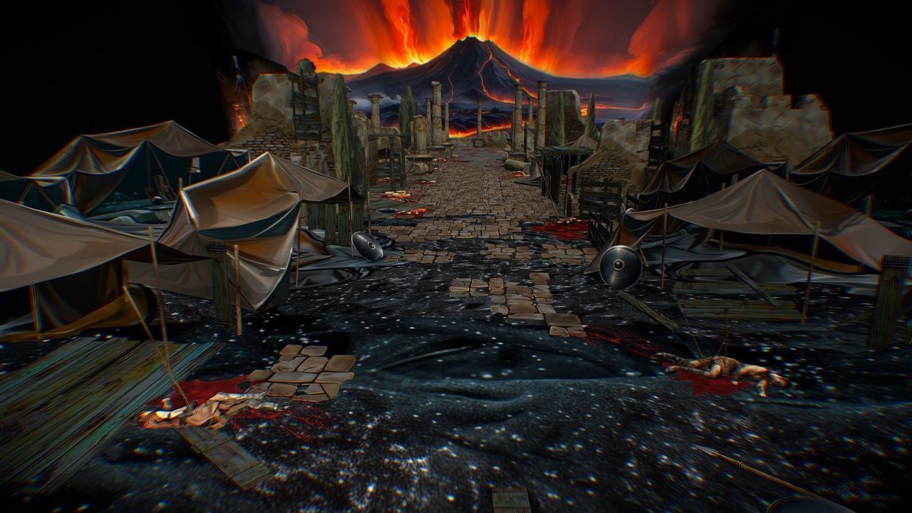 Scene Level Ancient Location Road Ship Boat Corpse Ruin Volcano Low-poly 3D model_5