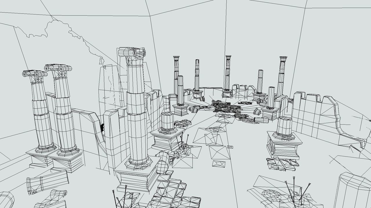 Scene Level Ancient Location Road Ship Boat Corpse Ruin Volcano Low-poly 3D model_22