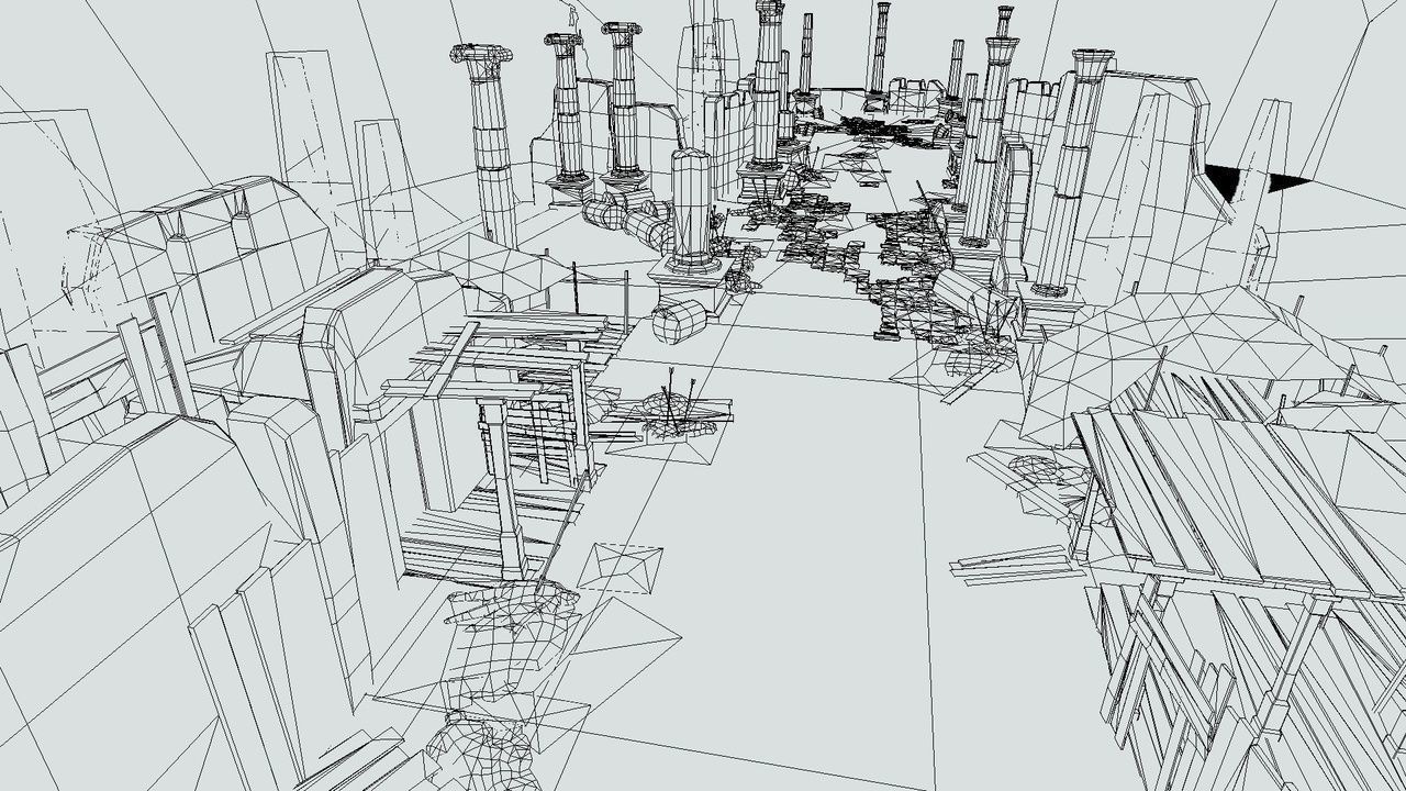 Scene Level Ancient Location Road Ship Boat Corpse Ruin Volcano Low-poly 3D model_21