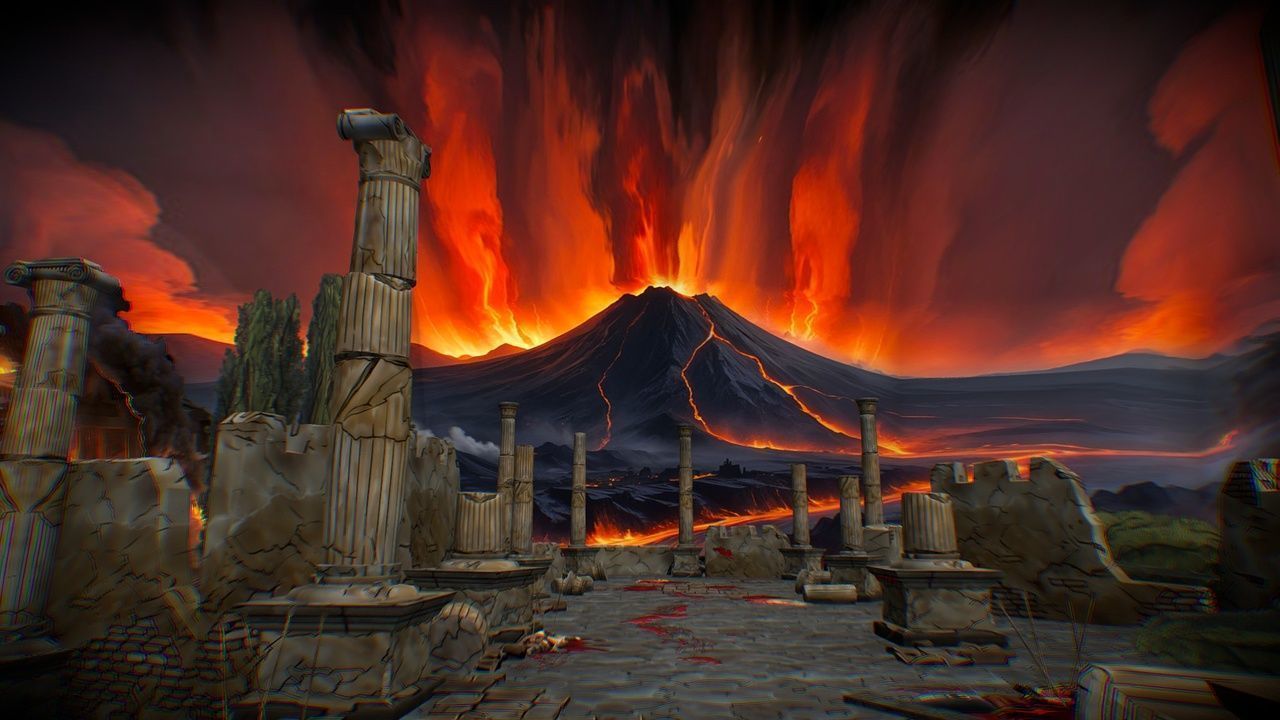 Scene Level Ancient Location Road Ship Boat Corpse Ruin Volcano Low-poly 3D model_8